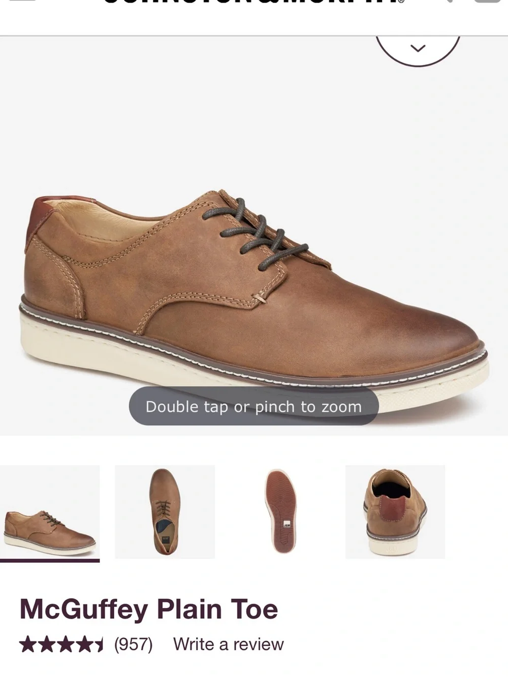 Johnson and Murphy Men's Brown Leather Lace-Up Shoes